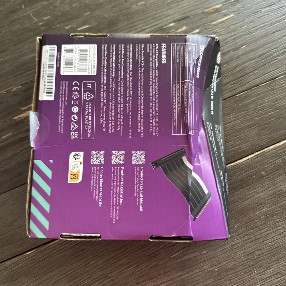 COOLER MASTER PCIE BLACK MASTERACCESSORY RISER CABLE 4.0‎ X 16 - 200MM V2